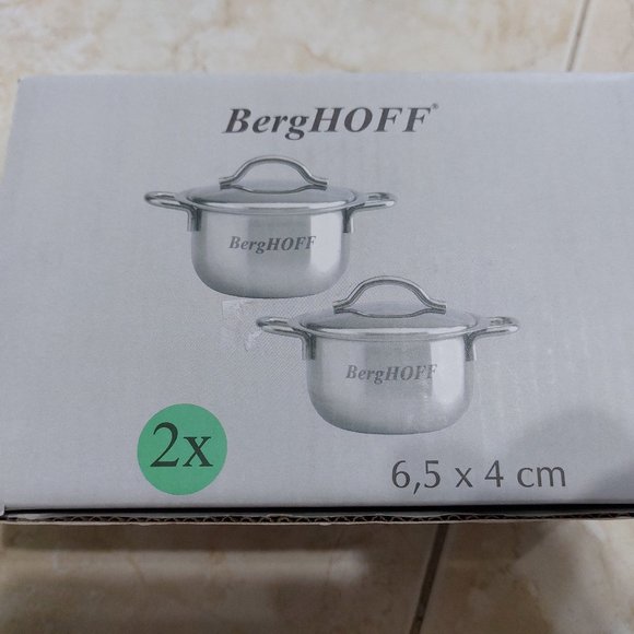 BERGHOFF Set of 2 18/10 Stainless Steel Covered Mini Pots - Picture 10 of 12